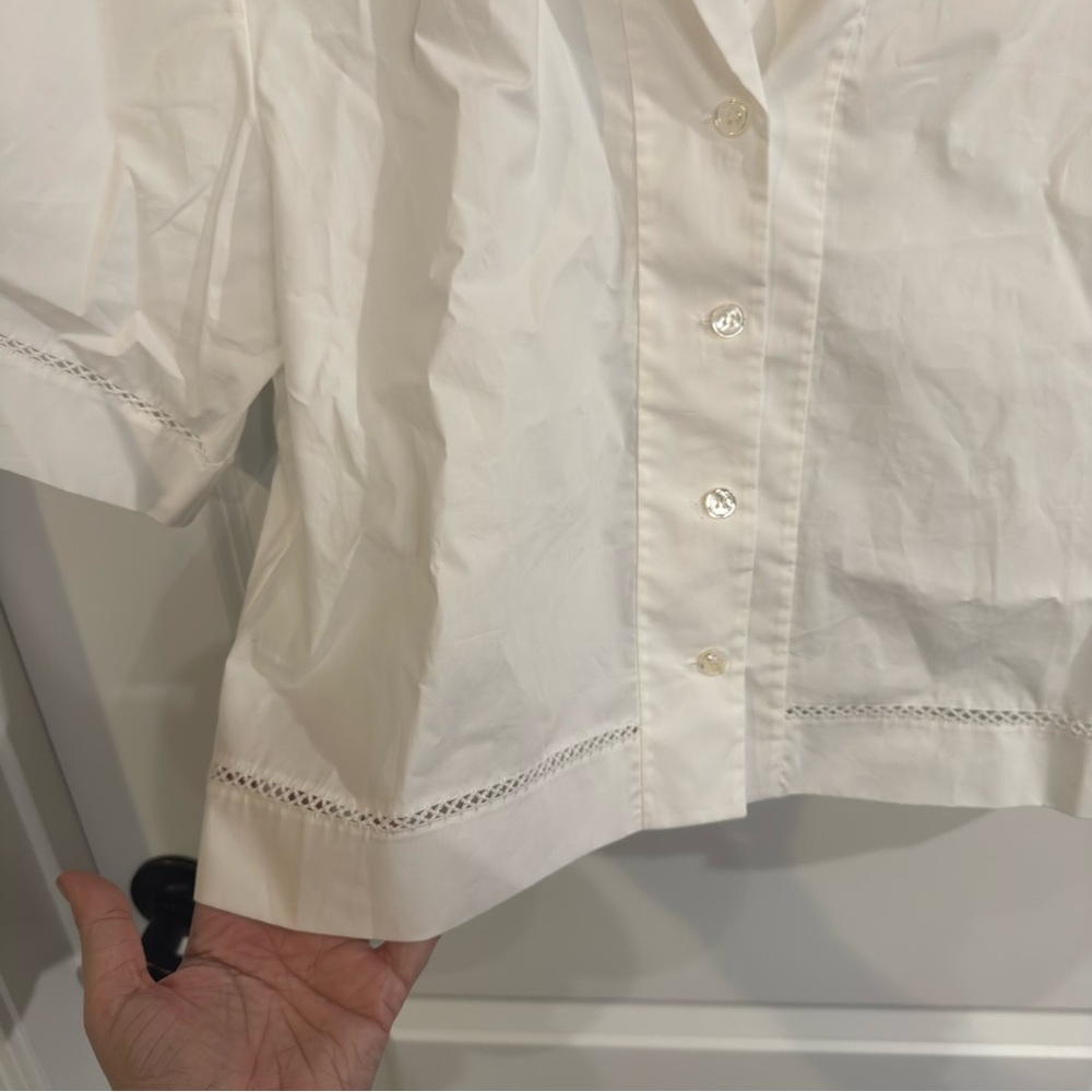Theory Poplin Button-down Shirt in White - Picture 7 of 14